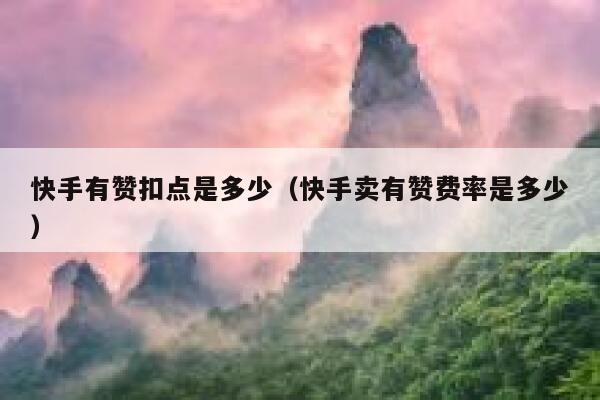 快手有赞扣点是多少(快手卖有赞费率是多少) 第1张 快手有赞扣点是多少(快手卖有赞费率是多少) 第1张