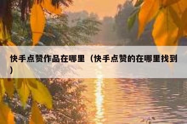 快手点赞作品在哪里（快手点赞的在哪里找到） 第1张