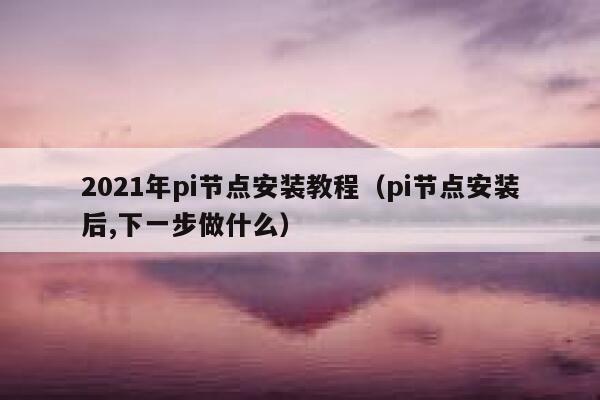 2021年pi节点安装教程（pi节点安装后,下一步做什么） 第1张