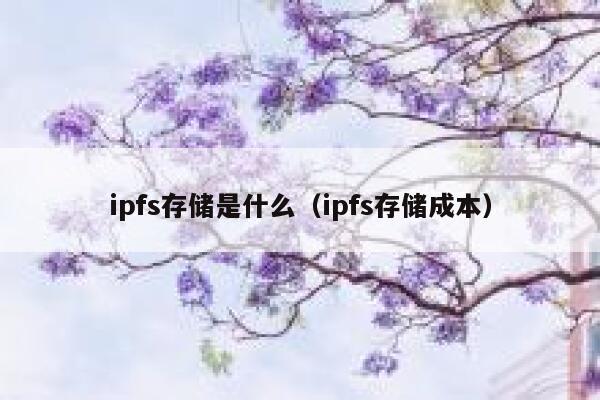 ipfs存储是什么（ipfs存储成本） 第1张