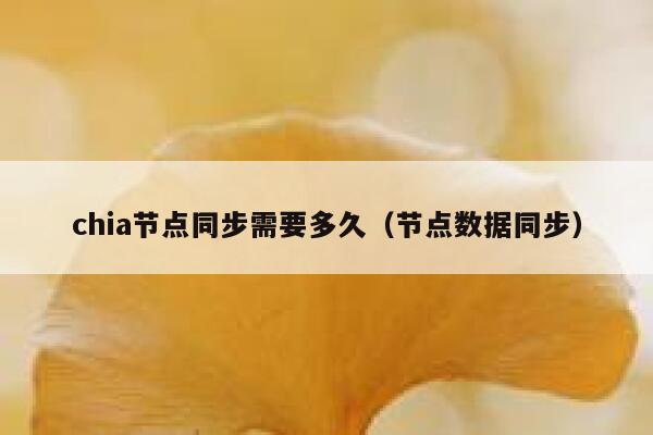 chia节点同步需要多久（节点数据同步） 第1张