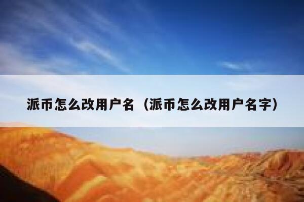 派币怎么改用户名（派币怎么改用户名字） 第1张