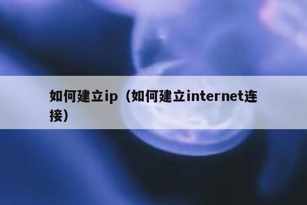 如何建立ip(如何建立internet连接) 第1张 如何建立ip(如何建立internet连接) 第1张