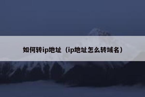 如何转ip地址（ip地址怎么转域名） 第1张