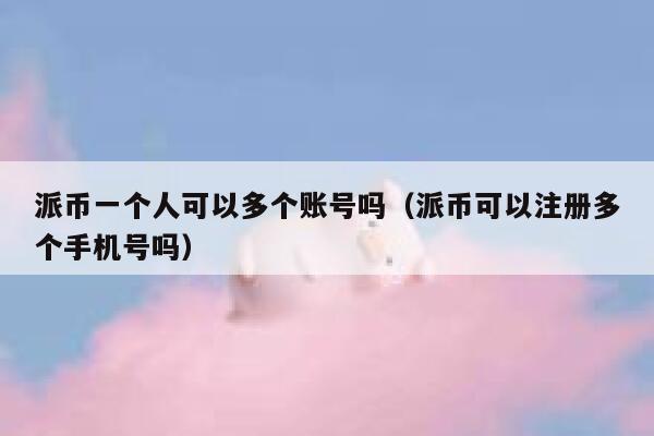 派币一个人可以多个账号吗（派币可以注册多个手机号吗） 第1张