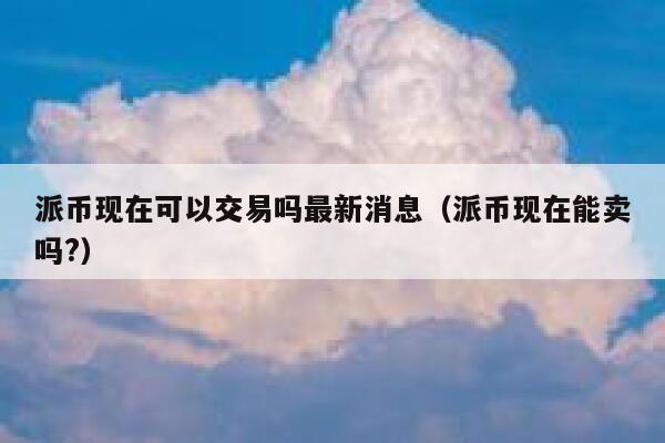 派币现在可以交易吗最新消息（派币现在能卖吗?） 第1张