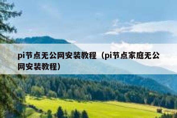 pi节点无公网安装教程（pi节点家庭无公网安装教程） 第1张