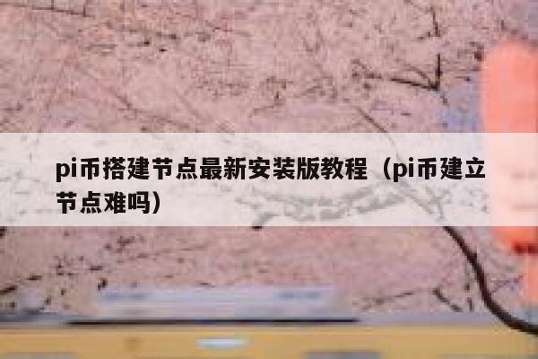 pi币搭建节点最新安装版教程(pi币建立节点难吗) 第1张 pi币搭建节点最新安装版教程(pi币建立节点难吗) 第1张