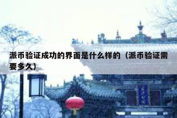 派币验证成功的界面是什么样的（派币验证需要多久） 第1张