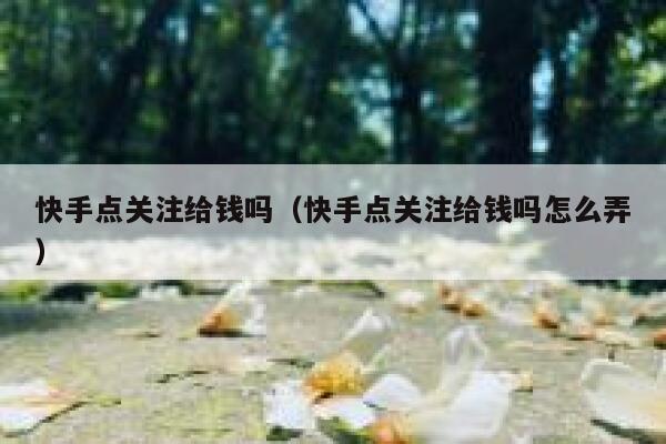 快手点关注给钱吗（快手点关注给钱吗怎么弄） 第1张