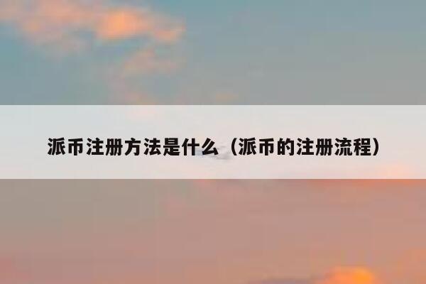 派币注册方法是什么（派币的注册流程） 第1张