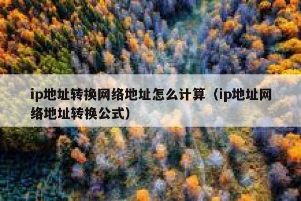 ip地址转换网络地址怎么计算（ip地址网络地址转换公式） 第1张