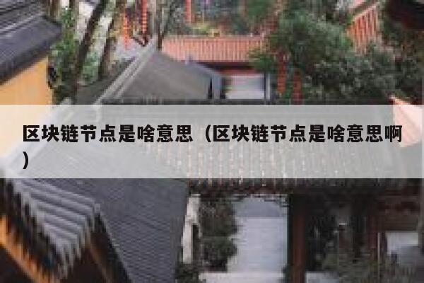 区块链节点是啥意思（区块链节点是啥意思啊） 第1张