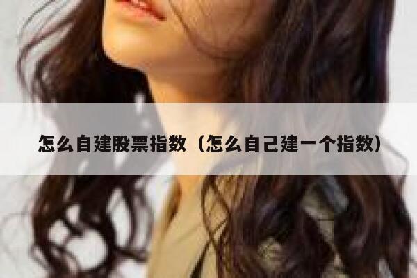 怎么自建股票指数（怎么自己建一个指数） 第1张
