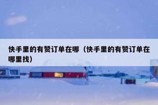 快手里的有赞订单在哪（快手里的有赞订单在哪里找） 第1张