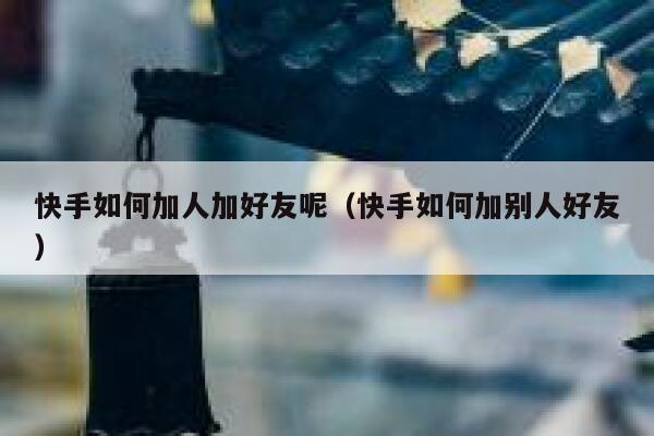 快手如何加人加好友呢（快手如何加别人好友） 第1张