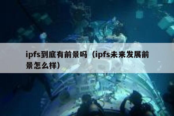 ipfs到底有前景吗(ipfs未来发展前景怎么样) 第1张 ipfs到底有前景吗(ipfs未来发展前景怎么样) 第1张