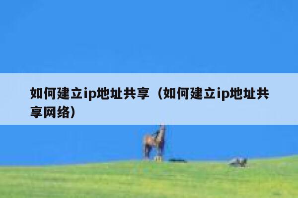 如何建立ip地址共享（如何建立ip地址共享网络） 第1张