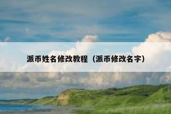 派币姓名修改教程（派币修改名字） 第1张