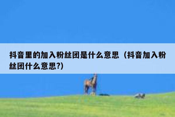 抖音里的加入粉丝团是什么意思(抖音加入粉丝团什么意思?) 第1张 抖音里的加入粉丝团是什么意思(抖音加入粉丝团什么意思?) 第1张