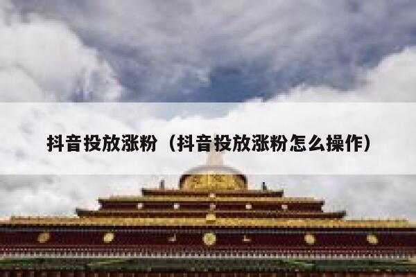 抖音投放涨粉(抖音投放涨粉怎么操作) 第1张 抖音投放涨粉(抖音投放涨粉怎么操作) 第1张