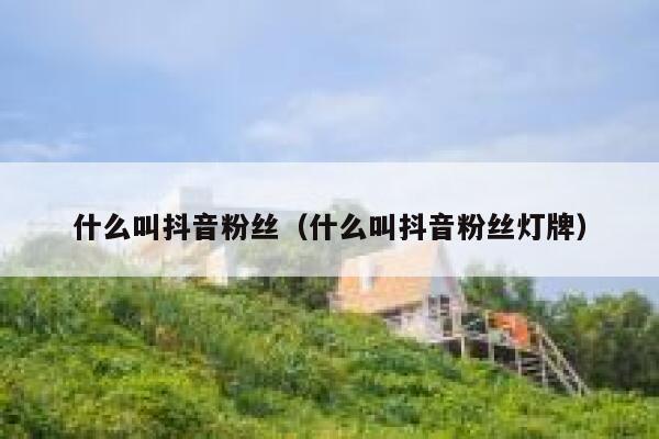 什么叫抖音粉丝(什么叫抖音粉丝灯牌) 第1张 什么叫抖音粉丝(什么叫抖音粉丝灯牌) 第1张