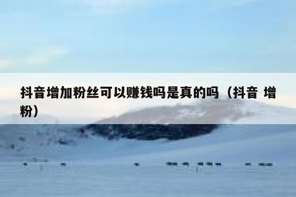 抖音增加粉丝可以赚钱吗是真的吗(抖音 增粉) 第1张 抖音增加粉丝可以赚钱吗是真的吗(抖音 增粉) 第1张