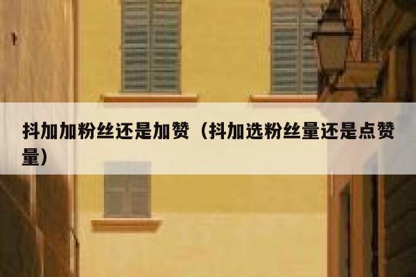 抖加加粉丝还是加赞（抖加选粉丝量还是点赞量） 第1张