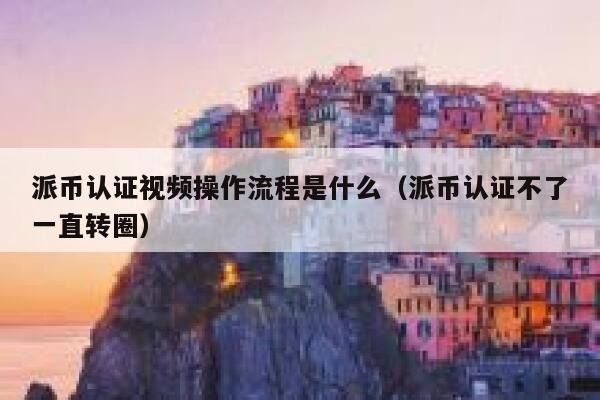 派币认证视频操作流程是什么（派币认证不了一直转圈） 第1张
