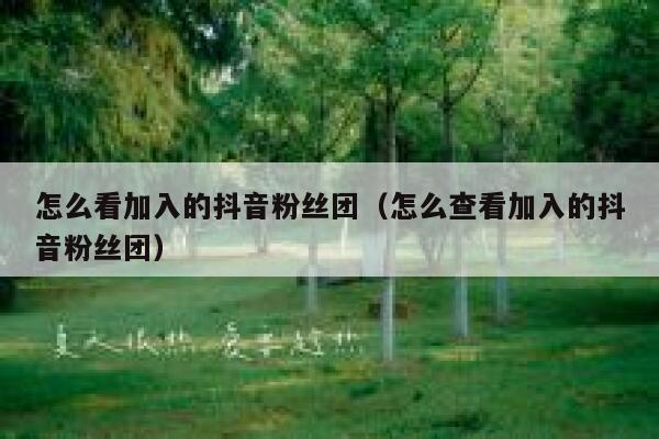 怎么看加入的抖音粉丝团（怎么查看加入的抖音粉丝团） 第1张
