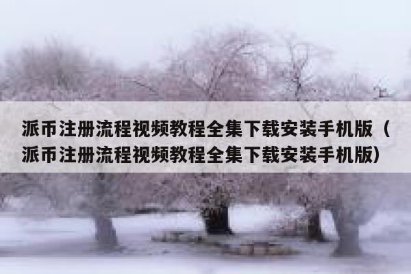 派币注册流程视频教程全集下载安装手机版（派币注册流程视频教程全集下载安装手机版） 第1张