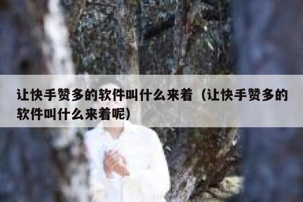 让快手赞多的软件叫什么来着(让快手赞多的软件叫什么来着呢) 第1张 让快手赞多的软件叫什么来着(让快手赞多的软件叫什么来着呢) 第1张