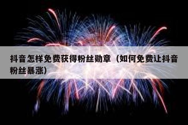 抖音怎样免费获得粉丝勋章（如何免费让抖音粉丝暴涨） 第1张