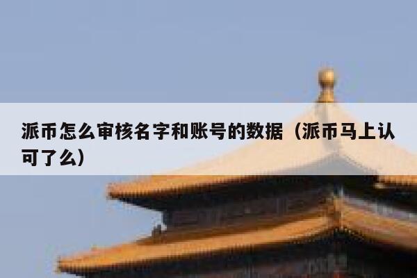 派币怎么审核名字和账号的数据(派币马上认可了么) 第1张 派币怎么审核名字和账号的数据(派币马上认可了么) 第1张