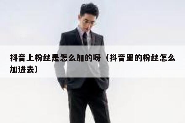 抖音上粉丝是怎么加的呀(抖音里的粉丝怎么加进去) 第1张 抖音上粉丝是怎么加的呀(抖音里的粉丝怎么加进去) 第1张
