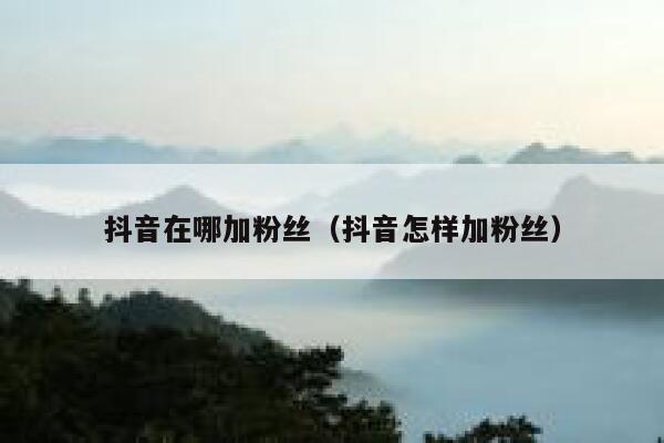 抖音在哪加粉丝（抖音怎样加粉丝） 第1张