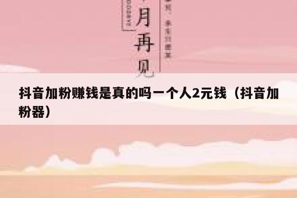 抖音加粉赚钱是真的吗一个人2元钱（抖音加粉器） 第1张