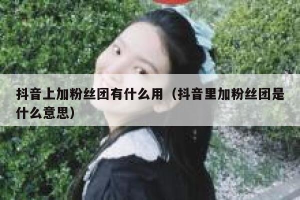 抖音上加粉丝团有什么用（抖音里加粉丝团是什么意思） 第1张