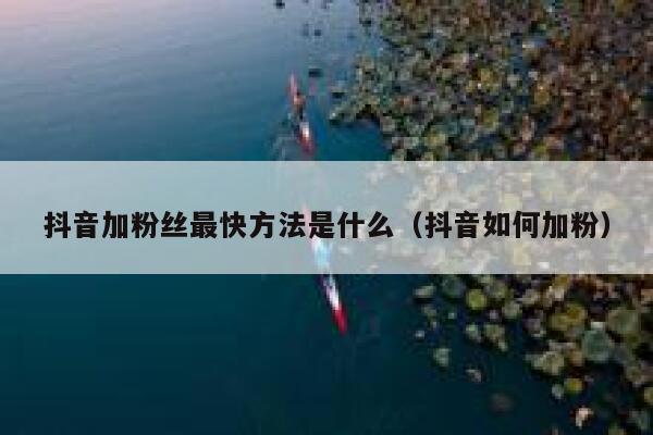 抖音加粉丝最快方法是什么（抖音如何加粉） 第1张