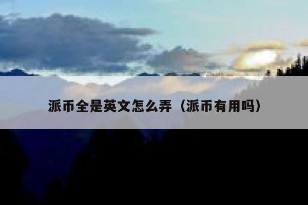 派币全是英文怎么弄（派币有用吗） 第1张