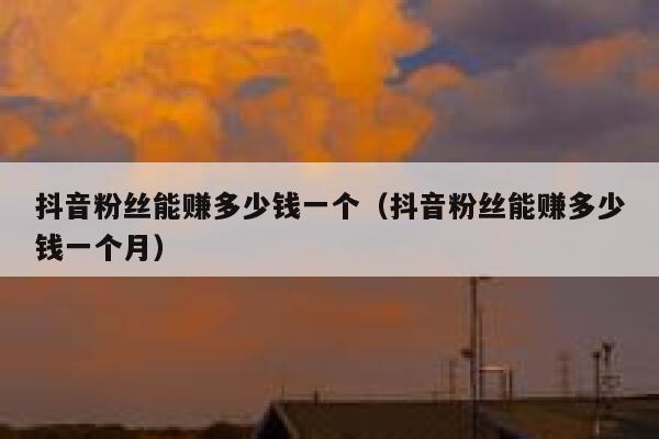 抖音粉丝能赚多少钱一个（抖音粉丝能赚多少钱一个月） 第1张