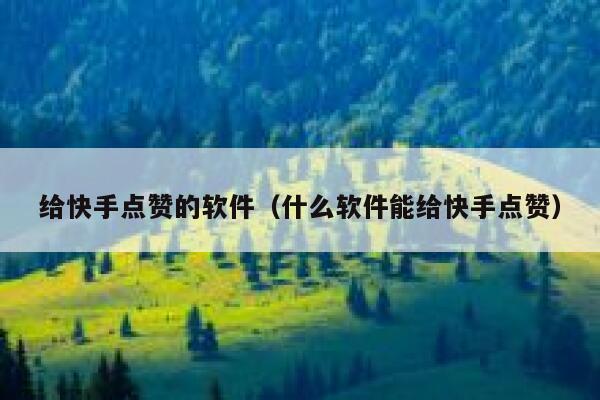 给快手点赞的软件（什么软件能给快手点赞） 第1张