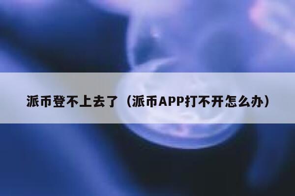 派币登不上去了（派币APP打不开怎么办） 第1张