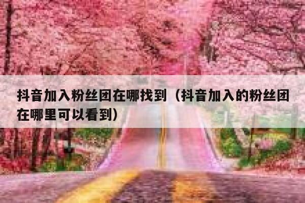 抖音加入粉丝团在哪找到（抖音加入的粉丝团在哪里可以看到） 第1张