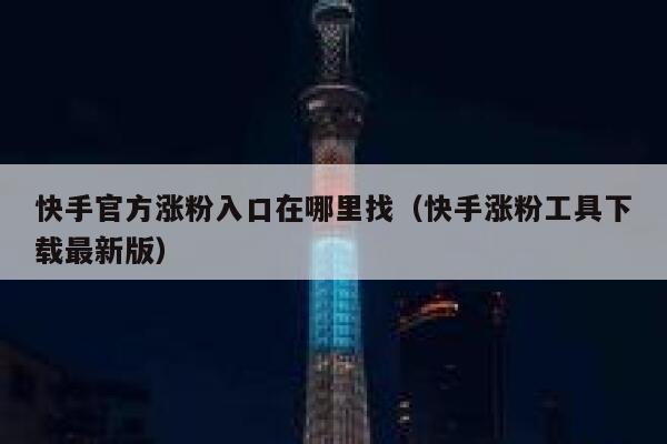 快手官方涨粉入口在哪里找（快手涨粉工具下载最新版） 第1张