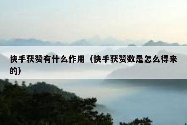 快手获赞有什么作用（快手获赞数是怎么得来的） 第1张
