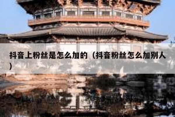 抖音上粉丝是怎么加的(抖音粉丝怎么加别人) 第1张 抖音上粉丝是怎么加的(抖音粉丝怎么加别人) 第1张