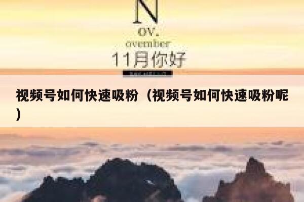 视频号如何快速吸粉（视频号如何快速吸粉呢） 第1张