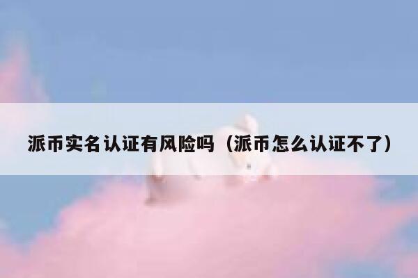 派币实名认证有风险吗（派币怎么认证不了） 第1张