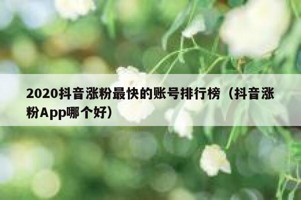 2020抖音涨粉最快的账号排行榜(抖音涨粉App哪个好) 第1张 2020抖音涨粉最快的账号排行榜(抖音涨粉App哪个好) 第1张